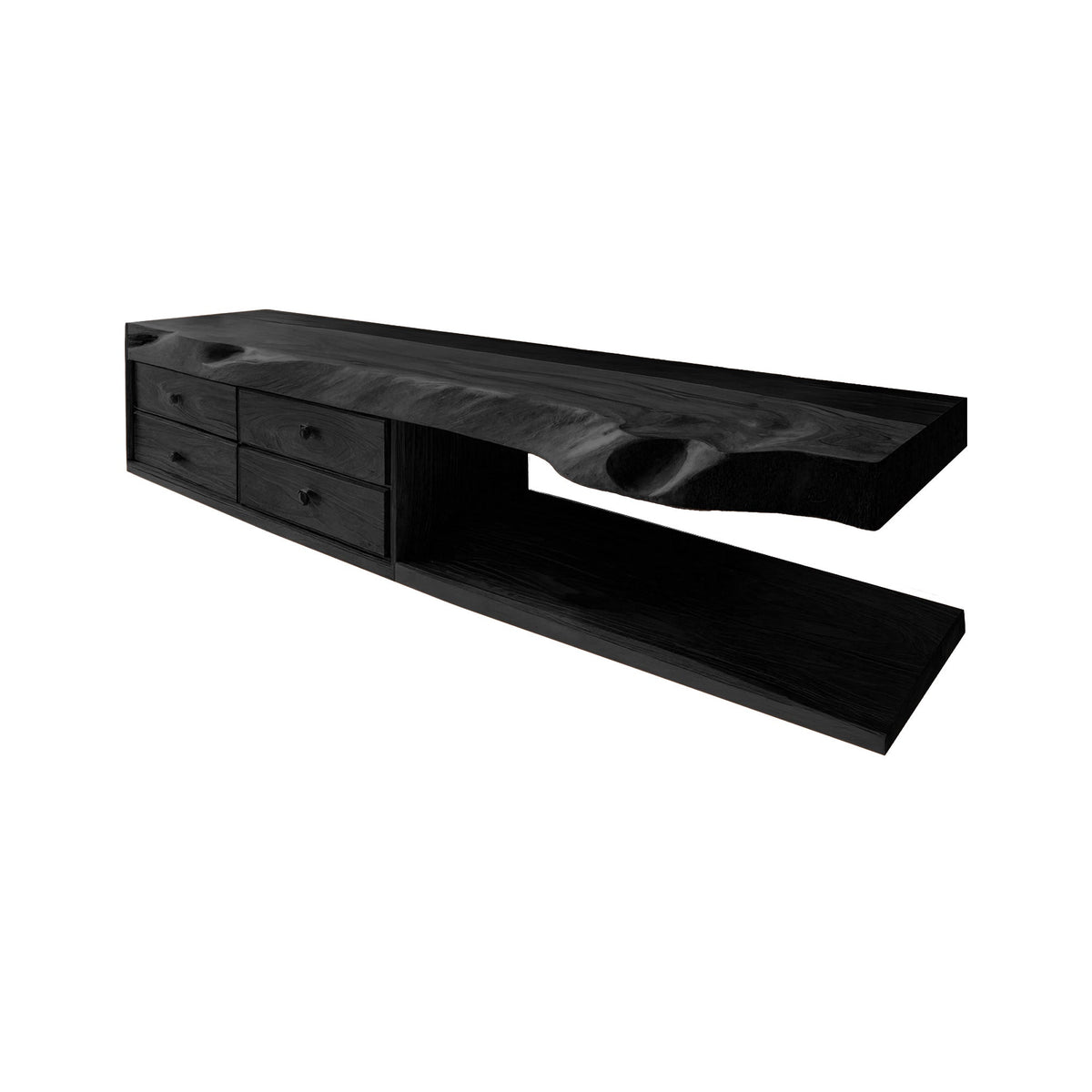 Aurelin Shore Live Edge Floating Bathroom Vanity With Drawers