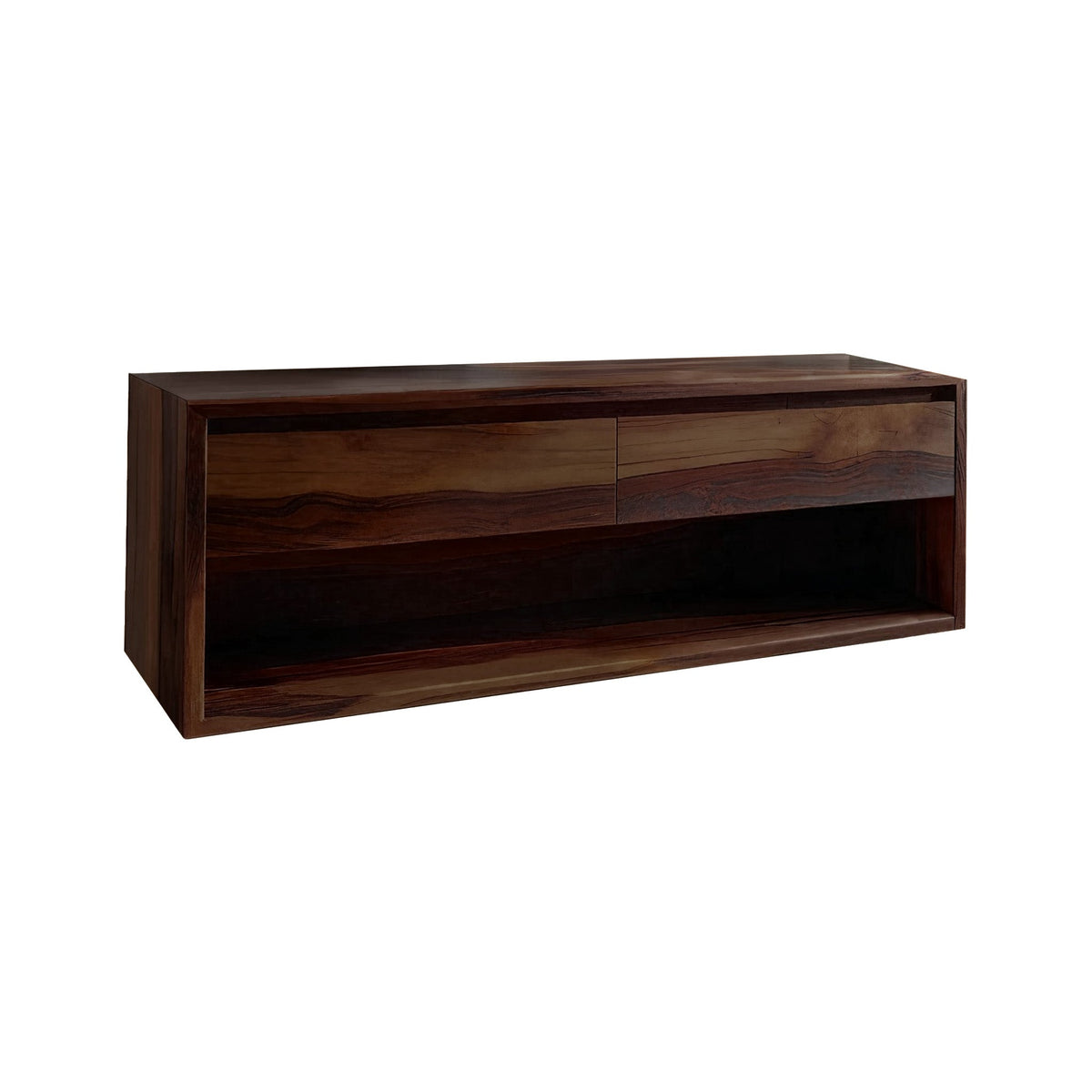 Lunara Minimal Japandi Handcrafted Solid Wood Floating Bathroom Vanity With Drawers