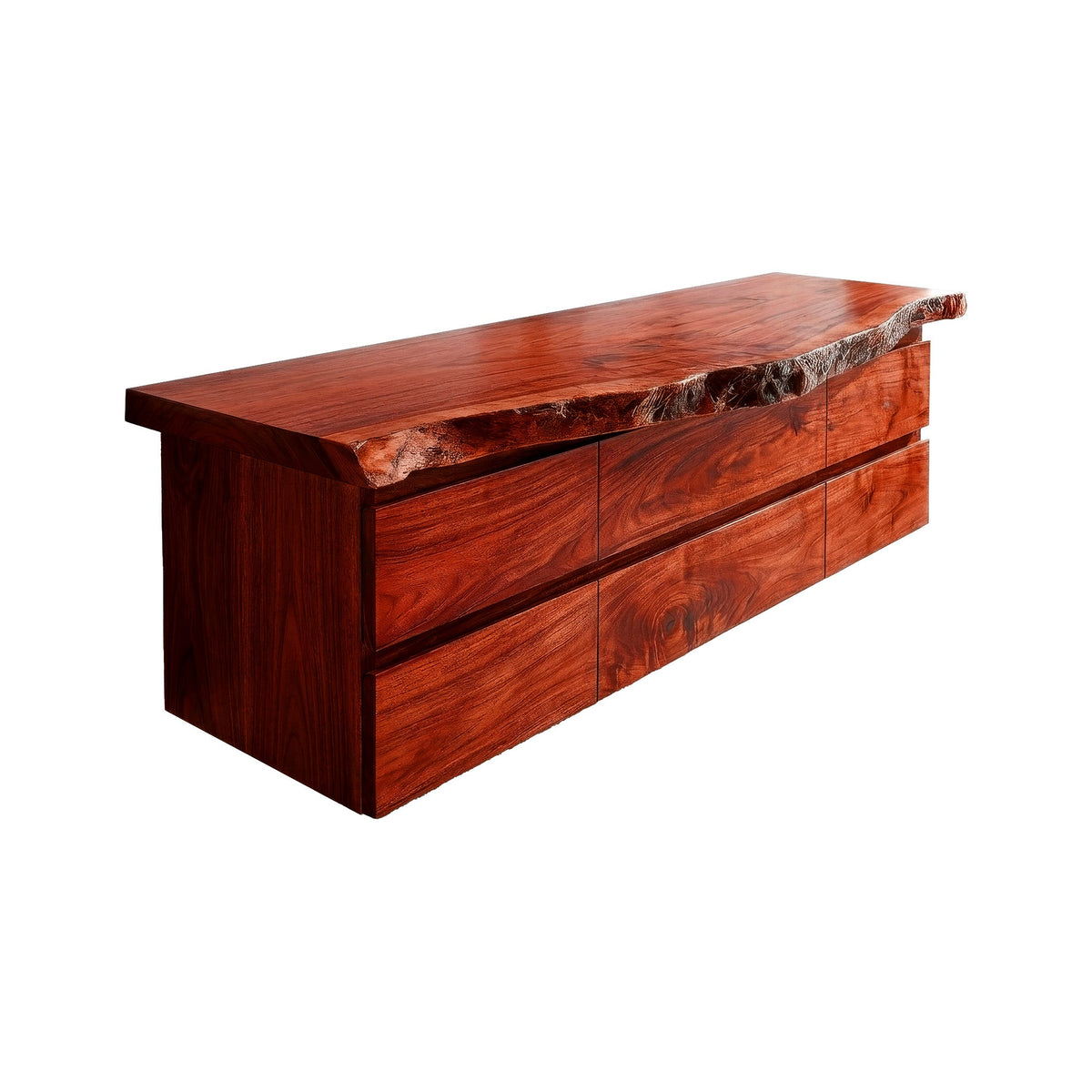 Velmora Live Edge Solid Wood Floating Bathroom Vanity With Drawers