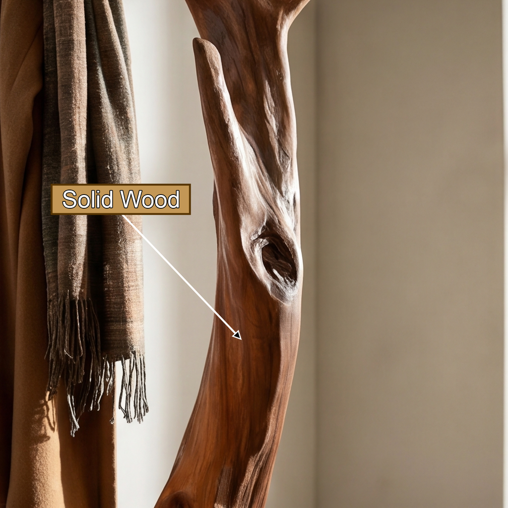Velmorian Sculpted Solid Wood Tree Coat Rack