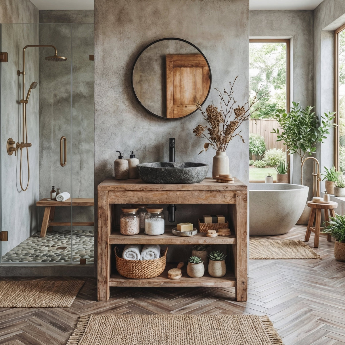 Custom Wood Vanity Bathroom